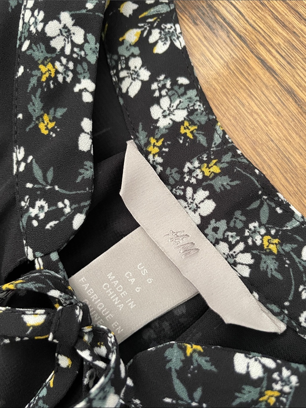 H&M Black Floral Print 3/4 Sleeve Dress with Accordion Pleated Skirt - Picture 5 of 6